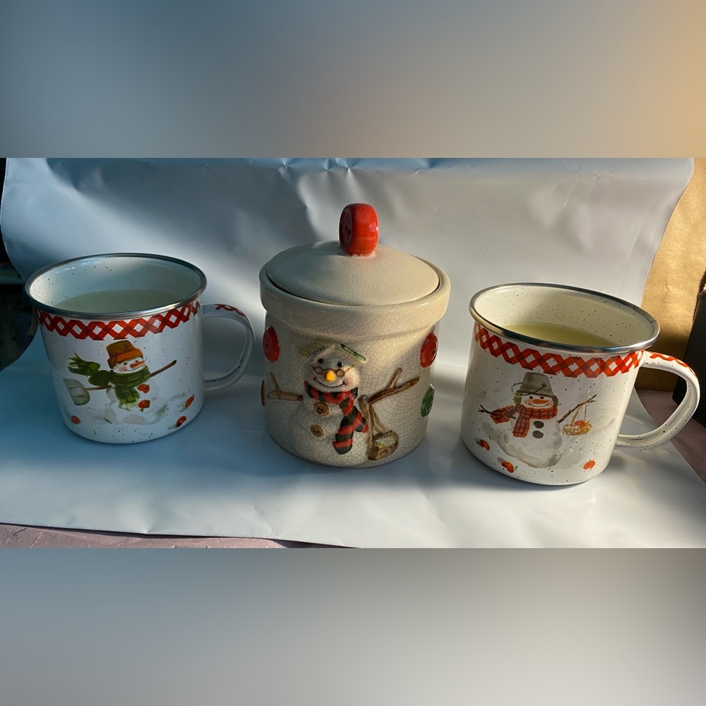Hallmark Mitford Christmas Snowman candles set of 3 unused